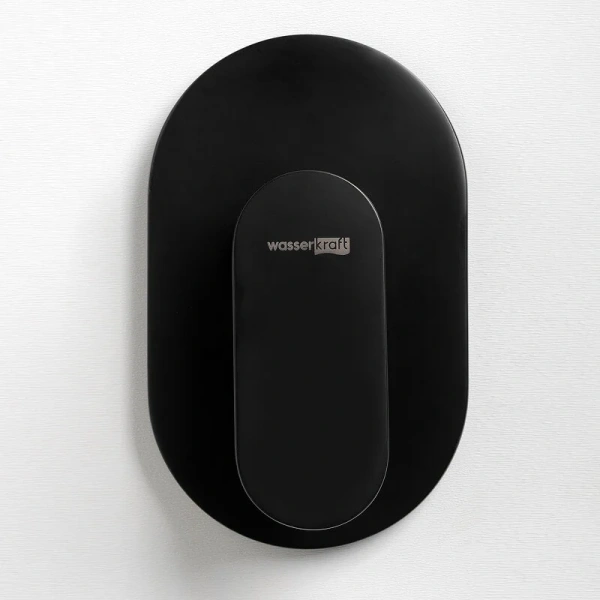 Смеситель для раковины WasserKRAFT Wiese черный Soft-touch A74543 (детальная фотография), из латуни, округлая форма