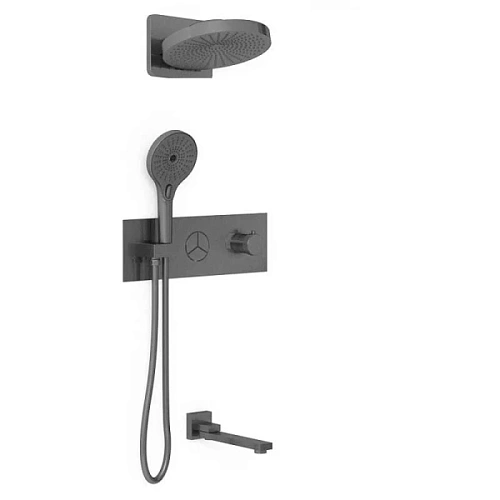 Душевой комплект Vincea вороненая сталь - фото 2