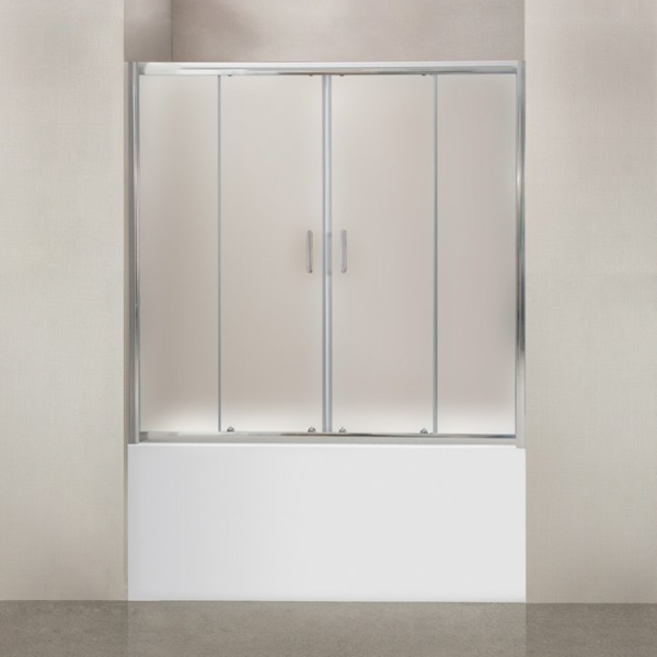 Шторка для ванны BelBagno Uno 150х145 см стекло рифленое UNO-VF-2-150/145-P-Cr (детальная фотография)