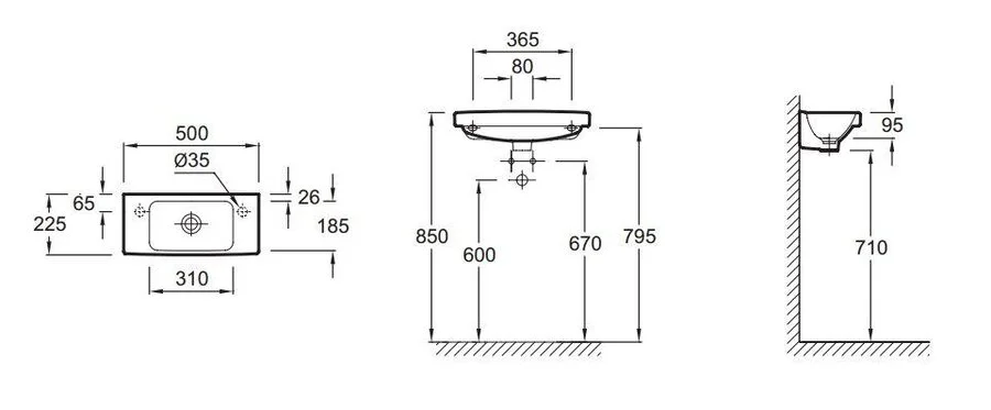 Раковина Jacob Delafon Odeon Up подвесная, без переливного отверстия E4699-00 (детальная фотография), современные, hi-tech