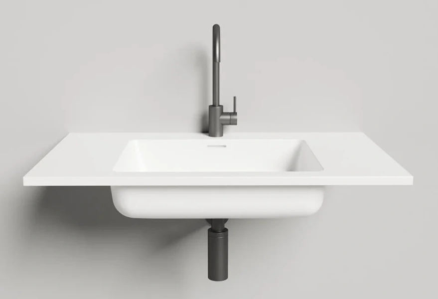 Раковина Salini Onda 80 см белый матовый 1402201M (детальная фотография), подвесные, пристенные