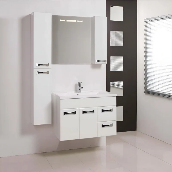 Зеркальный шкаф с подсветкой Акватон Диор 80 см правый, белый 1A168002DR01R (детальная фотография), 80 см