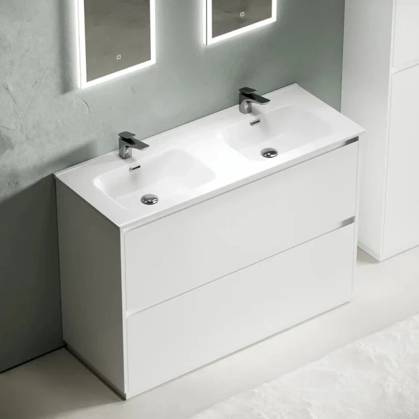 Тумба под раковину напольная Sancos Libra Floor 120 см белый глянец LB120F-2W (детальная фотография), 120 см