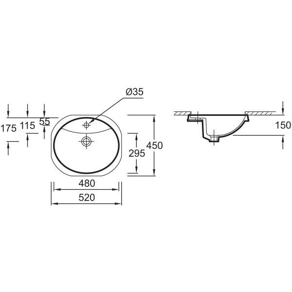 Схема (детальная фотография), встраиваемые (в столешницу), пристенные