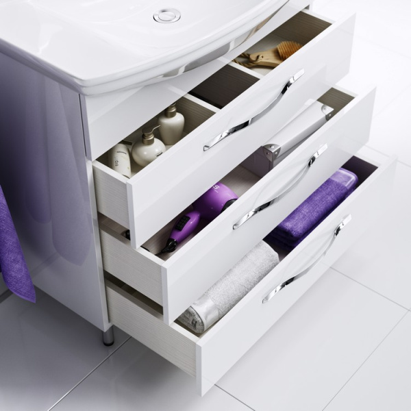 Тумба под раковину напольная Aqwella Аллегро 85 см белая Agr.01.08/3 (детальная фотография), современная, hi-tech