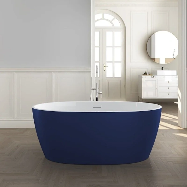 Ванна акриловая Corpa Nera Bosso CN130102, 170 х 76 см, синий матовый (детальная фотография), овальные