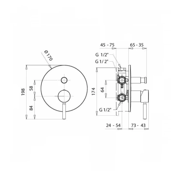 Смеситель для душа Migliore Fortis Black матовый черный 30464 (детальная фотография), для душа