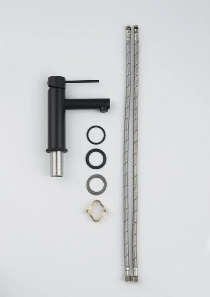 Смеситель для раковины черный Timo Saona 2361/03F (детальная фотография), недорогие, округлая форма