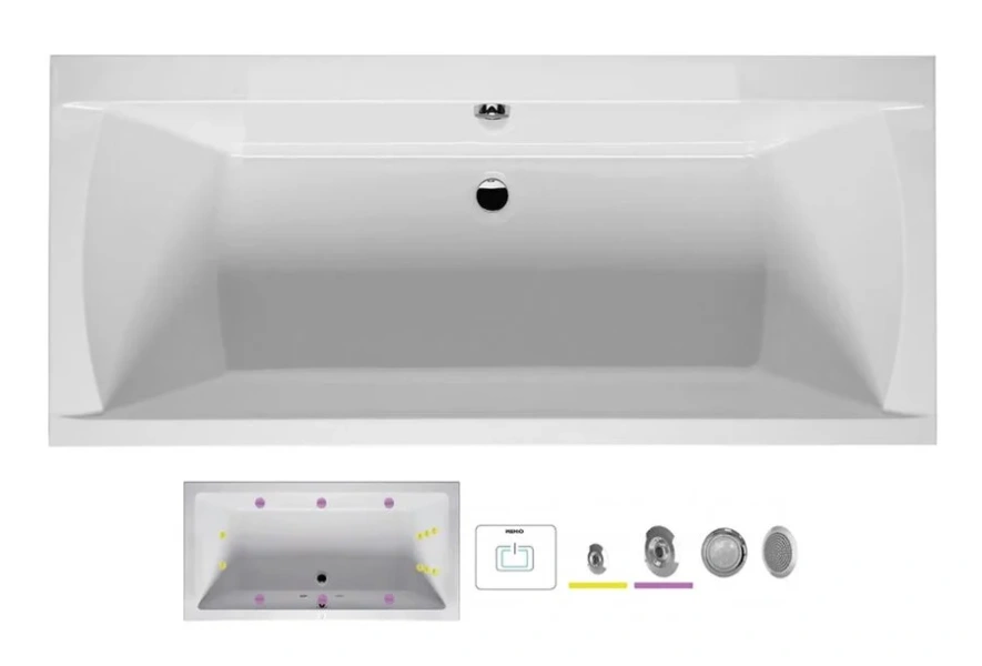 Ванна гидромассажная Riho Julia 180 x 80 см, FLOW BA7200500000000_FLOW (детальная фотография)