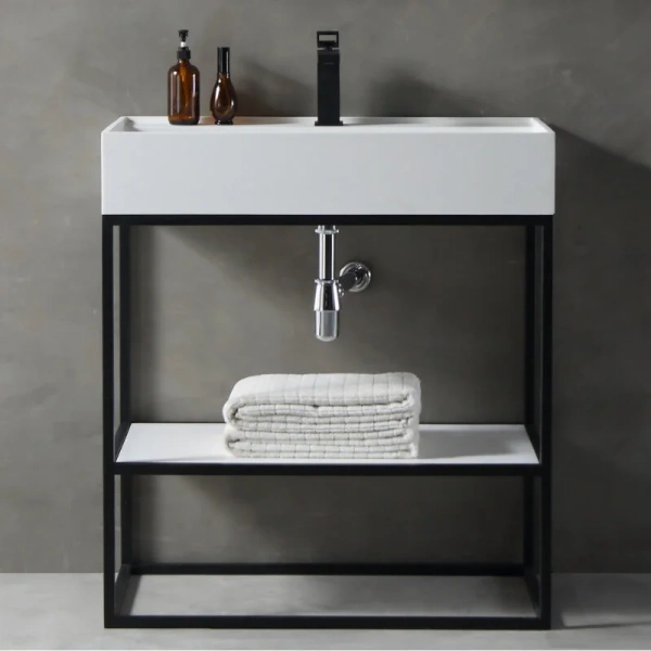 Раковина консоль Abber Stein белая матовая AS2630 (детальная фотография)