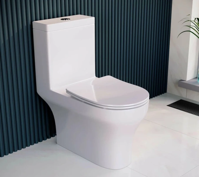 Унитаз компакт RGW SW-05 с горизонтальным выпуском 67420105-01 (детальная фотография)