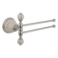 Полотенцедержатель Migliore Olivia белая керамика с декором платина, хром