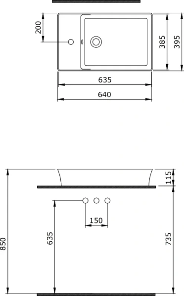 Раковина BERGES Ego 64 см белая 182013 (детальная фотография), белые