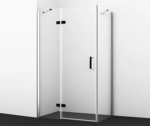 Душевой уголок WasserKRAFT Aller 120х80 см левый, ручка черная матовая 10H06LBLACK MATT (детальная фотография), хром