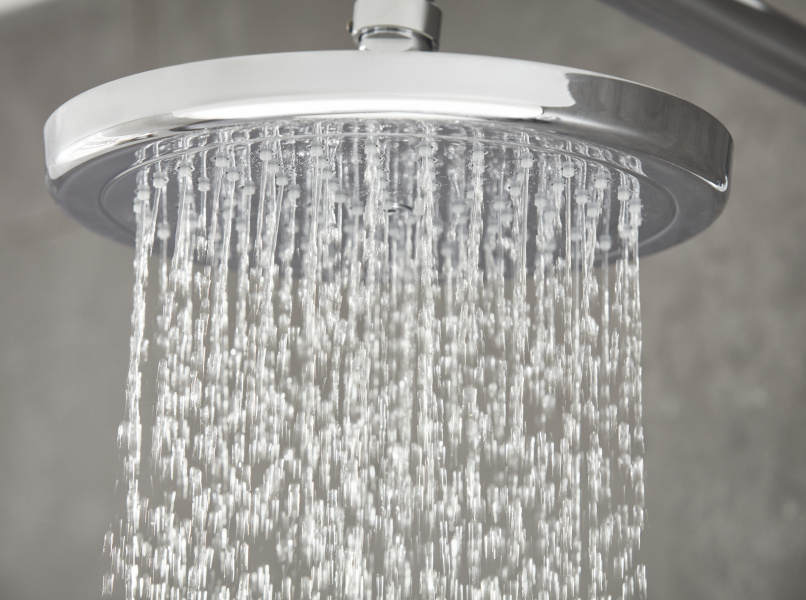 Душевая стойка Hansgrohe Croma с термостатом 27185000 (детальная фотография), со смесителем