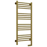 Полотенцесушитель электрический правый, цвет состаренная бронза перемычка прямая Сунержа Богема 2.0 1000х400