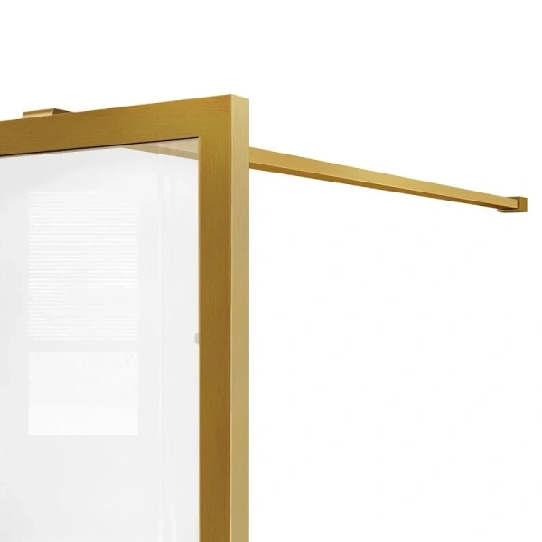 Душевая перегородка Vincea Walk-In 120 см профиль брашированное золото VSW-1HC120CFBG (детальная фотография), прозрачные, рифленые