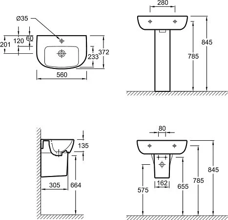 Раковина Jacob Delafon Odeon Up E4755-00 (детальная фотография), современные, hi-tech