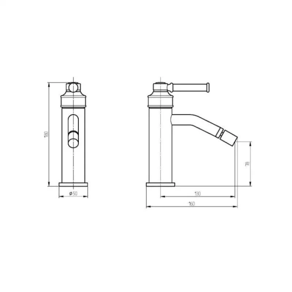 Смеситель для биде Migliore Ermitage Mini черный 30854 (детальная фотография), для биде