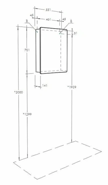 Зеркальный шкаф Акватон Скай 55 см белый глянец 1A238402SY010 (детальная фотография), в наличии