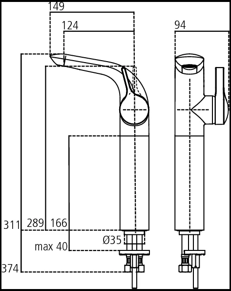 Смеситель для раковины Ideal Standard Melange однорычажный A4266AA (детальная фотография), для раковины