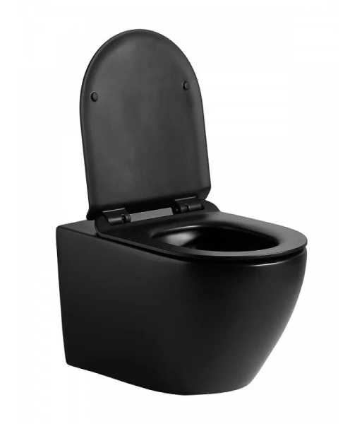 Унитаз подвесной Agger черный AT03144 (детальная фотография), современные, hi-tech, круглые