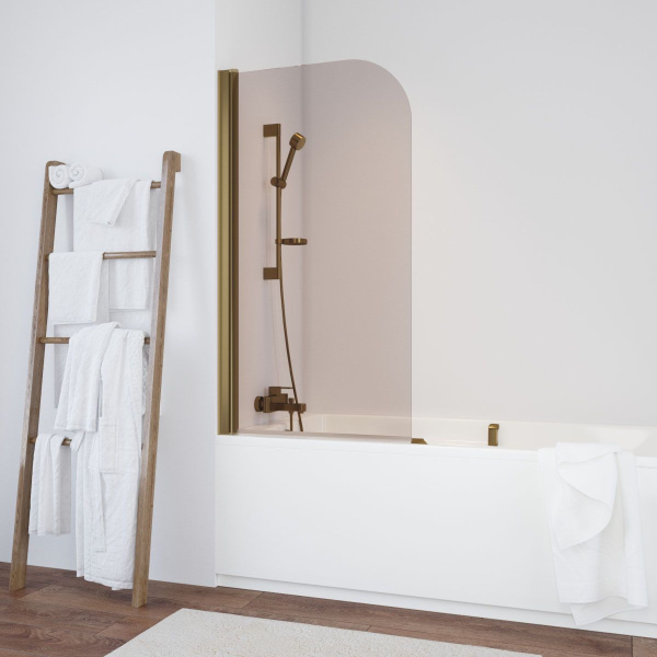 Душевая шторка на ванную стекло бронза Vegas-glass EV 76 05 (детальная фотография), распашные