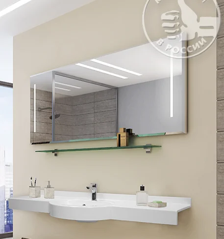 Зеркало с подсветкой Акватон Отель 150 см без рамы 1A107502OT010 (детальная фотография), современные, hi-tech