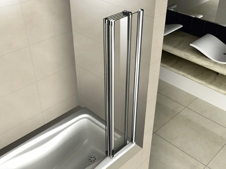 Шторка для ванны Cezares Pratico 120х140 см стекло прозрачное PRATICO-V-5-120/140-C-Cr (детальная фотография), 120 см