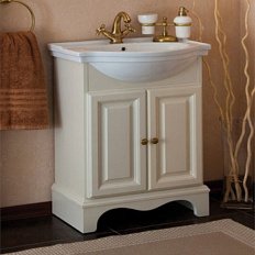 Тумба под раковину, цвет слоновая кость матовый, фурнитура бронза, La Beaute Michel