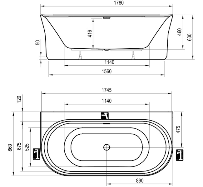 Схема (детальная фотография), без гидромассажа, большие