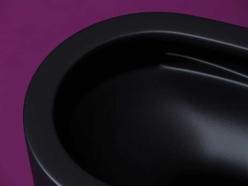 Унитаз подвесной Ceramica Nova Ulma черный CN4006TMB (детальная фотография), без бачка, со скрытым бачком