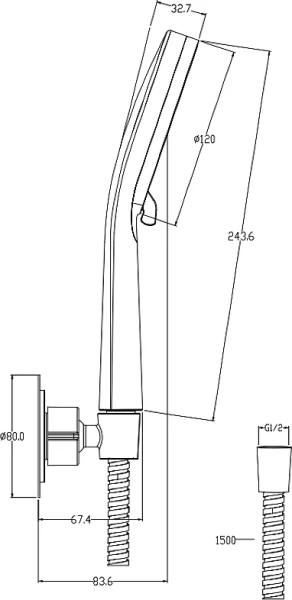 Душевой комплект Cersanit Ferro хром 64086 (детальная фотография), хром index_1