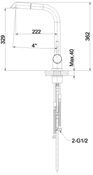 Смеситель для кухни Lemark Expert LM5075S (детальная фотография), на мойку, на столешницу