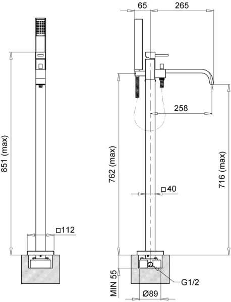 Смеситель для ванны Migliore Inside хром 19547 (детальная фотография), для ванны