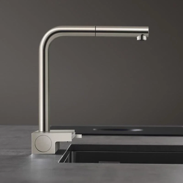 Смеситель для кухни Hansgrohe Aquno Select M81 однорычажный, под сталь 73836800 (детальная фотография), современные, hi-tech