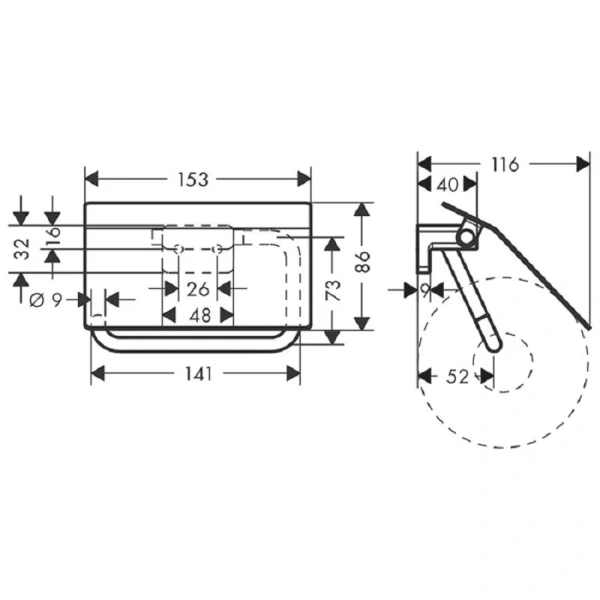 Бумагодержатель Hansgrohe AddStoris шлифованная бронза 41753140 (детальная фотография), современные, hi-tech