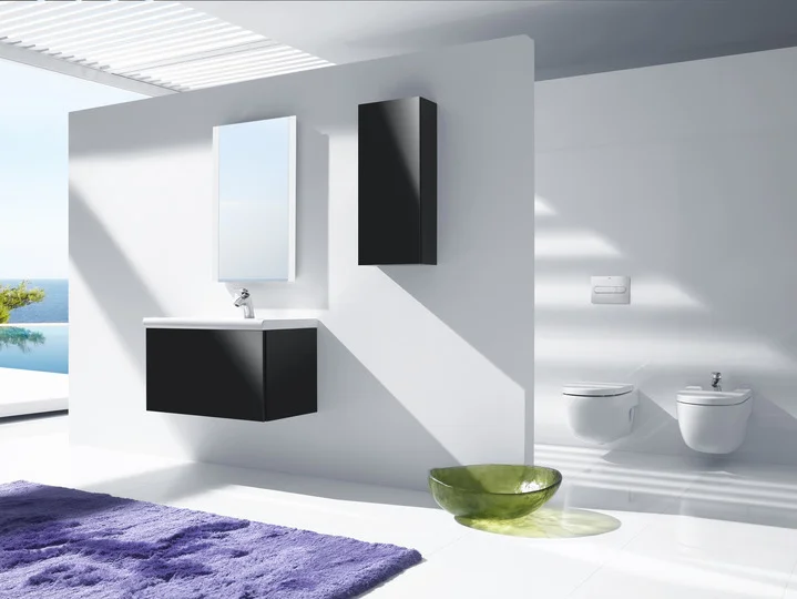 Биде подвесное Roca Meridian-N с горизонтальным выпуском 357245000 (детальная фотография), современные, hi-tech