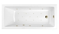 Ванна гидромассажная Whitecross Wave Relax, 170 х 75 см, увеличенная толщина акрила, усиленная армировка, белый/бронза, 0101.170075.100.RELAX.BR