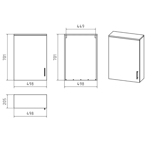 Шкаф подвесной Misty Купер 50 см белый, левый П-Куп08050-031Л (детальная фотография), нет в наличии