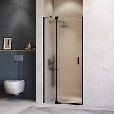 Душевая дверь в нишу RGW Hotel HO-014B 90 см профиль черный, стекло матовое