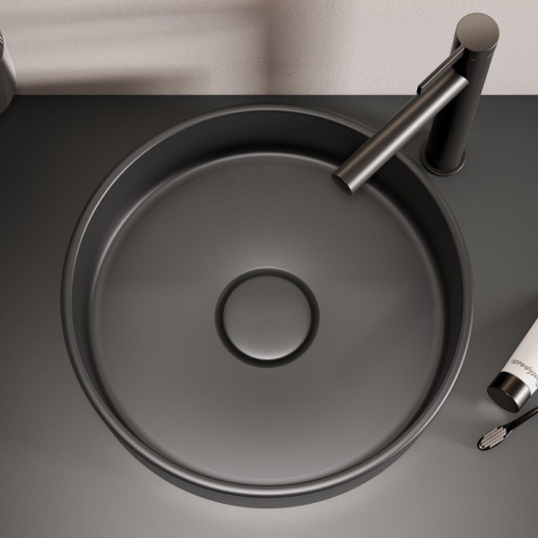 Раковина Keuco Stageline 40 см керамическая, черная 32880570400 (детальная фотография), накладные (на столешницу), пристенные