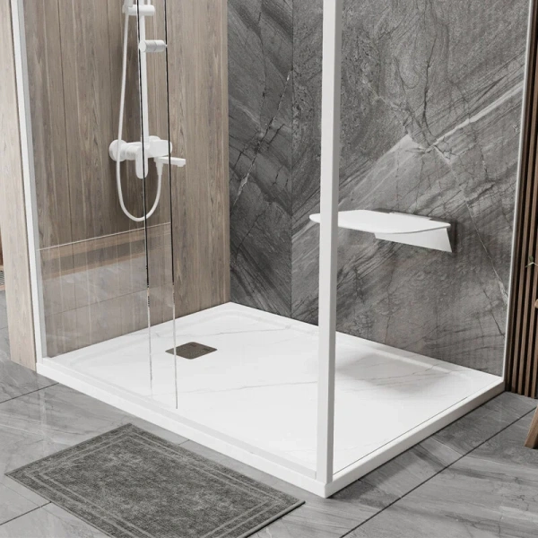 Душевой поддон WasserKRAFT Rhin 120x100 см белый 44T10 (детальная фотография), прямоугольные