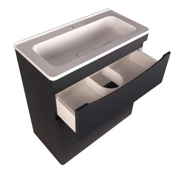 Тумба под раковину напольная Style Line Бергамо 70 см черная СС-00002311 (детальная фотография), 70 см