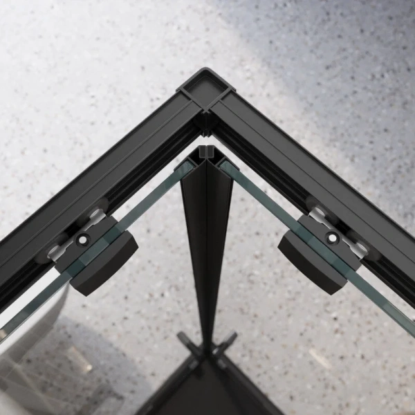 Душевой уголок Belbagno Luce 90x90 см профиль черный LUCE-A-2-90-C-NERO (детальная фотография), современные, hi-tech