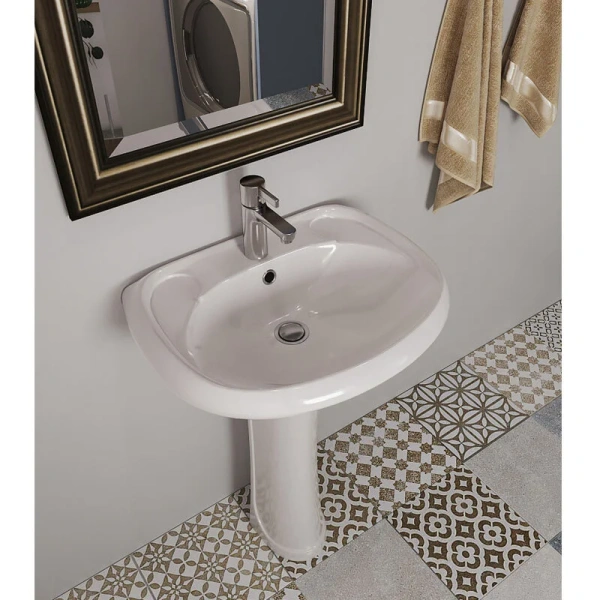 Раковина Santeri Воротынский 57 см с отверстием под смеситель 1.3111.7.S00.10B.0 (детальная фотография), белые