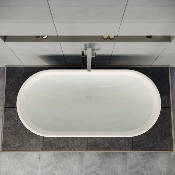 Ванна акриловая Vitra Geo 170 x 80 см, белая, 65370006000 (детальная фотография), овальные