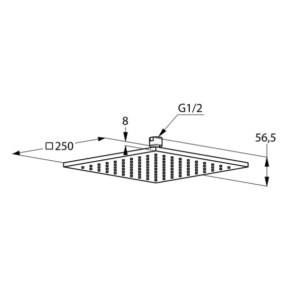 Верхний душ Kludi A-QA 64425 квадратный (детальная фотография), верхние души