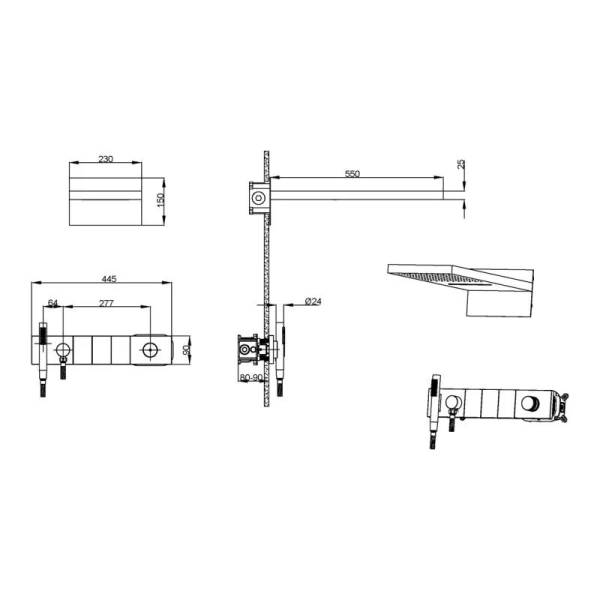 Душевой комплект Boheme Zodiac золото матовое 132-MG (детальная фотография), душевые комплекты, наборы