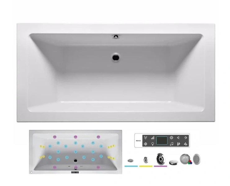Ванна гидромассажная Riho Lugo 180 x 80 см, BLISS BT0200500000000_BLISS (детальная фотография), с гидромассажем